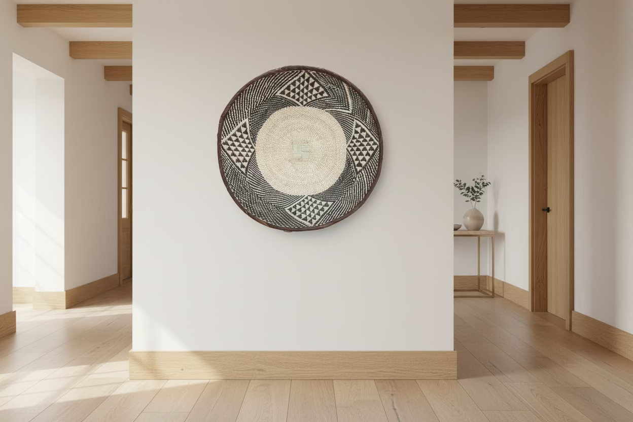 Handwoven Ilala Palm Wall Basket