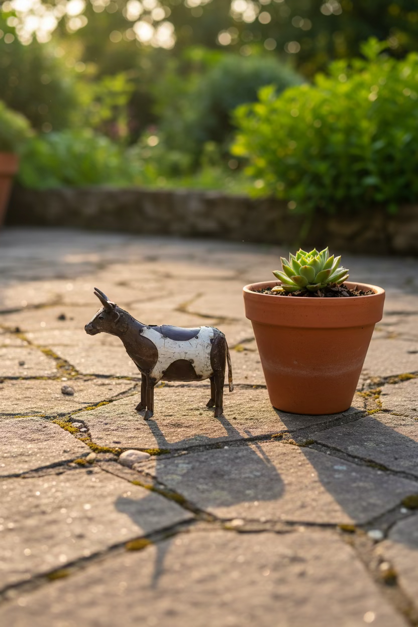 Recycled Metal Cow