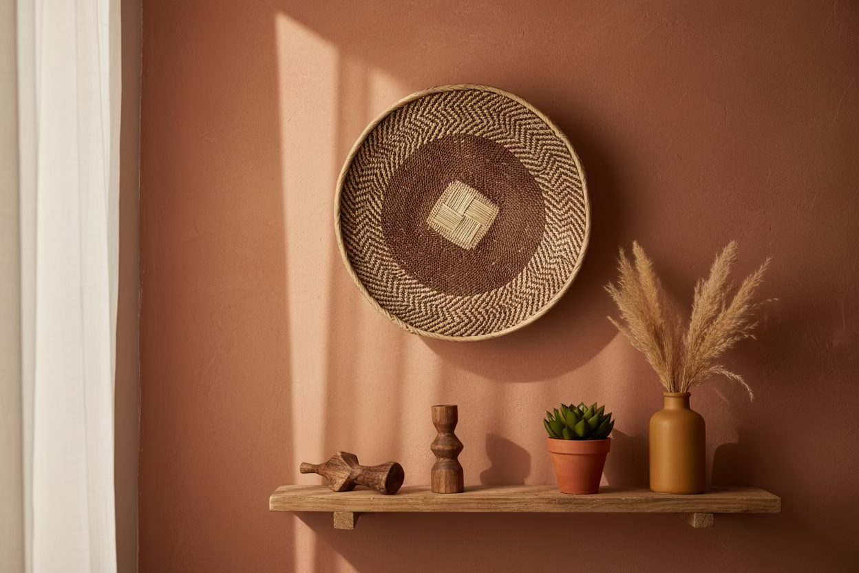 Handwoven Ilala Palm Wall Basket