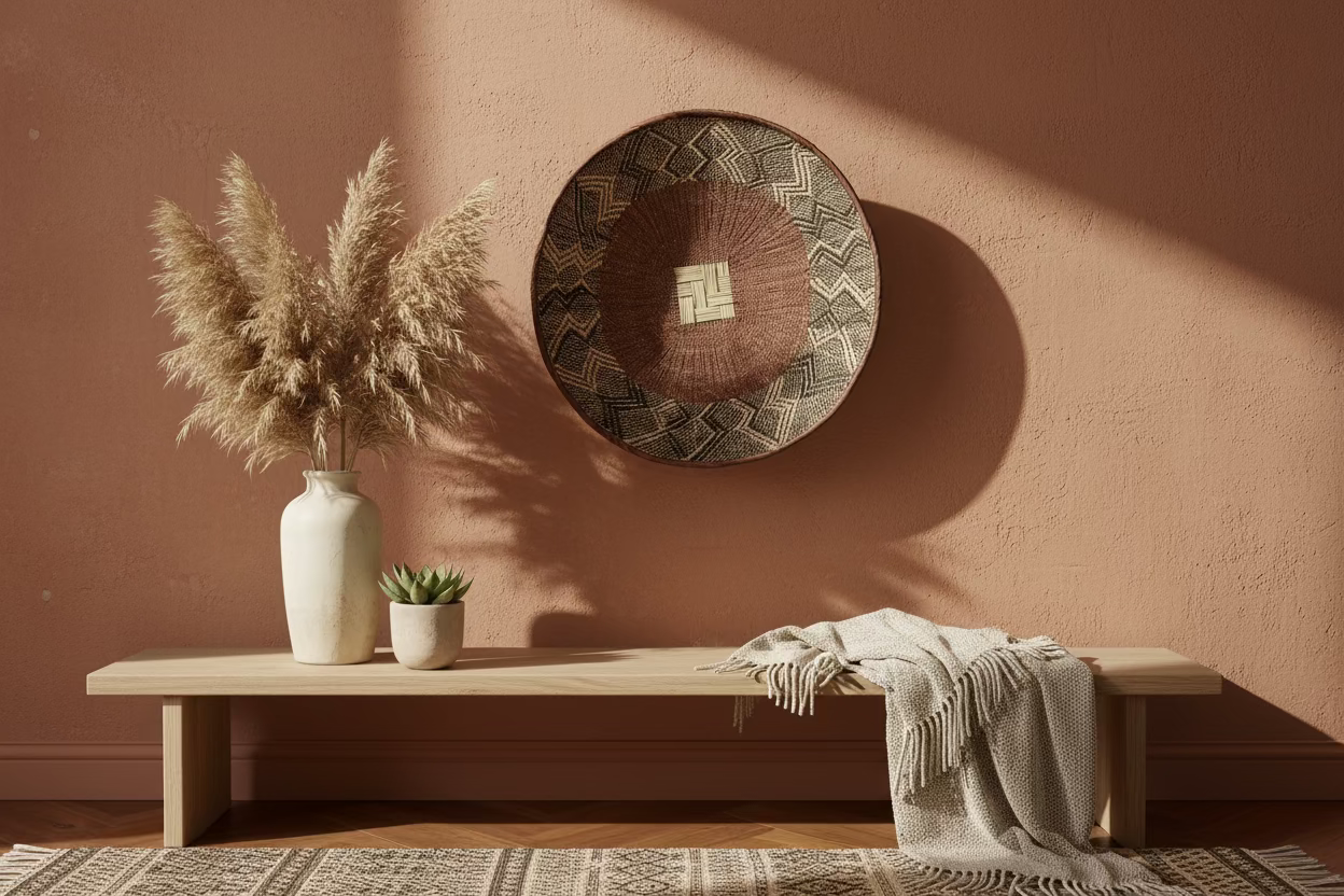Handwoven Ilala Palm Wall Basket