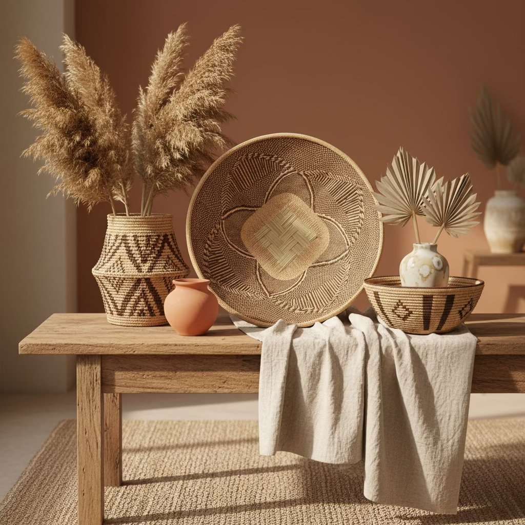 Handwoven Ilala Palm Wall Basket