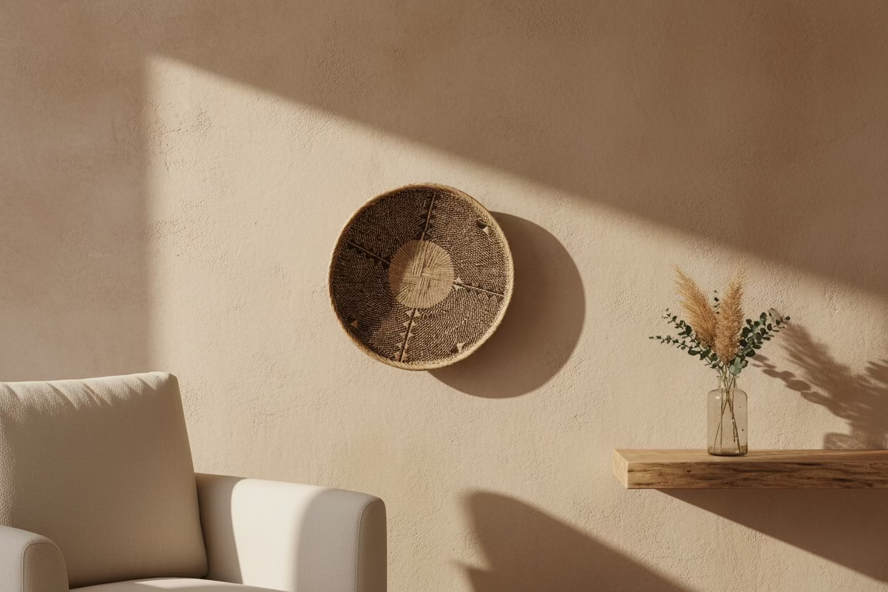 Handwoven Ilala Palm Wall Basket