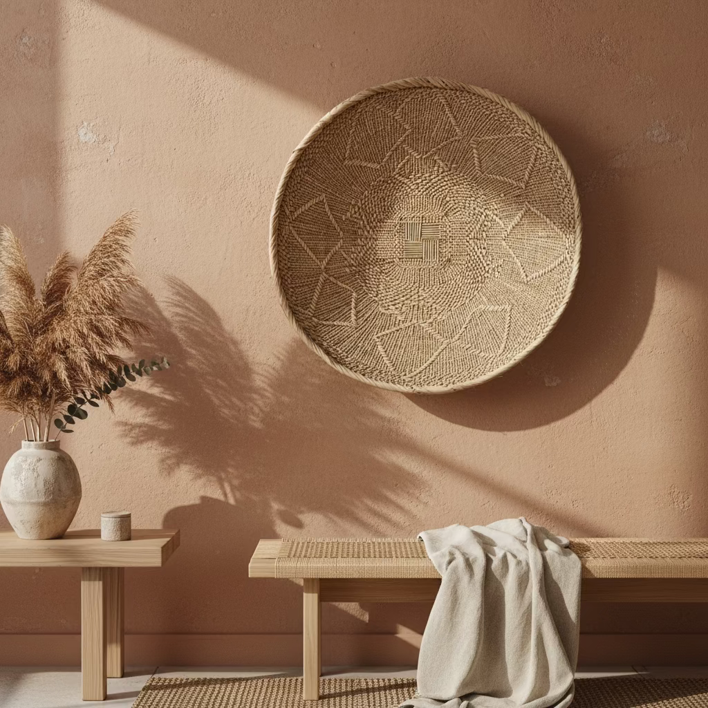 Handwoven Ilala Palm Wall Basket