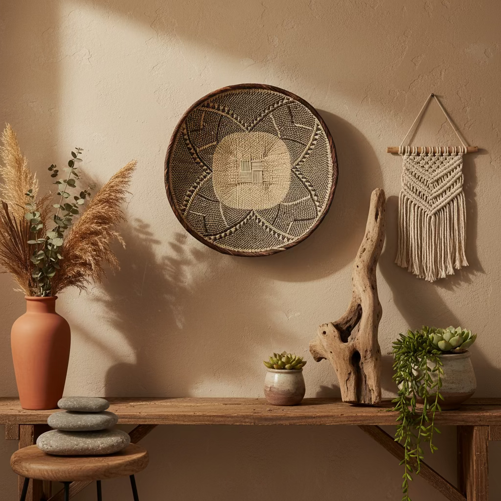 Handwoven Ilala Palm Wall Basket