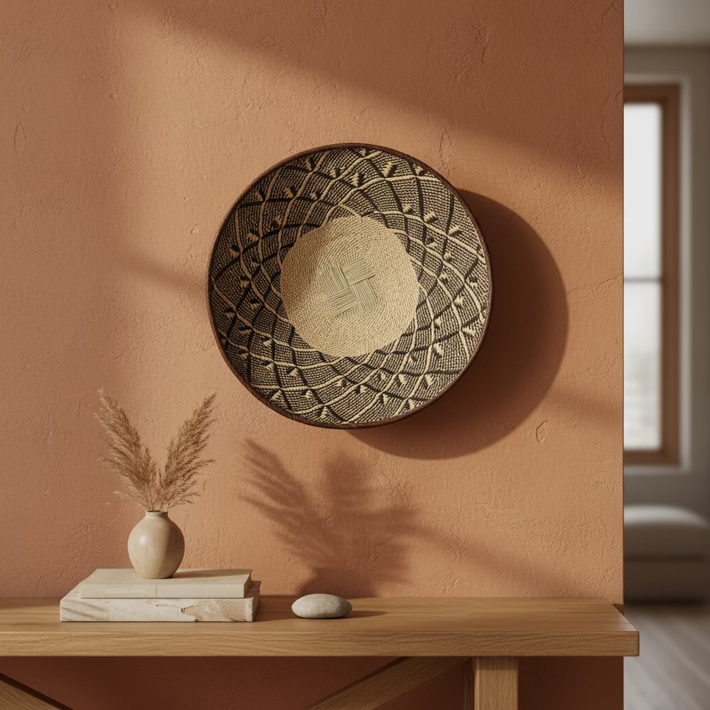 Handwoven Ilala Palm Wall Basket