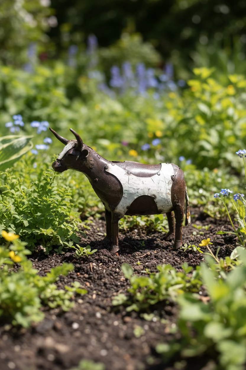 Recycled Metal Cow
