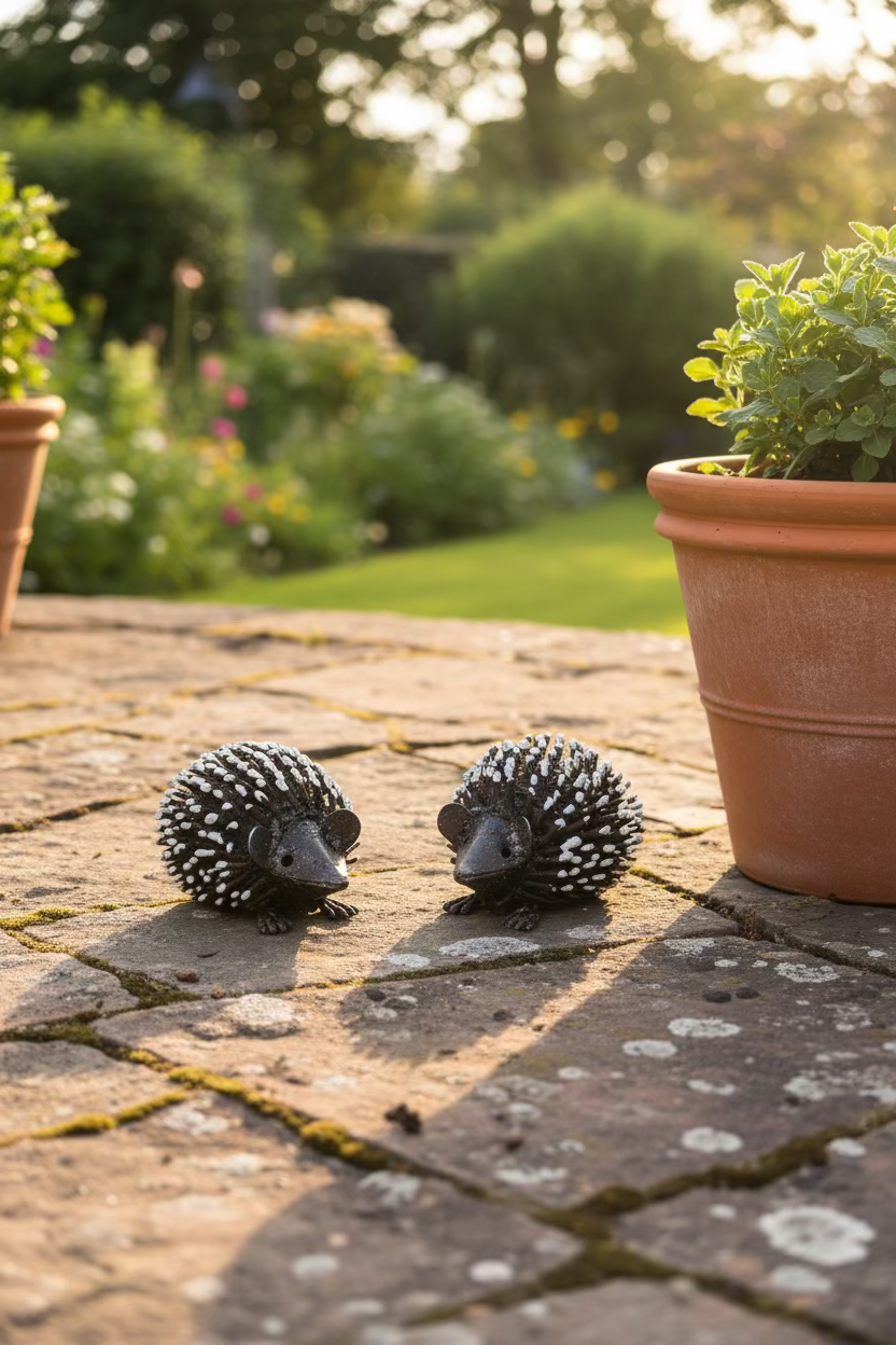 Recycled Metal Hedgehogs - Set of Two