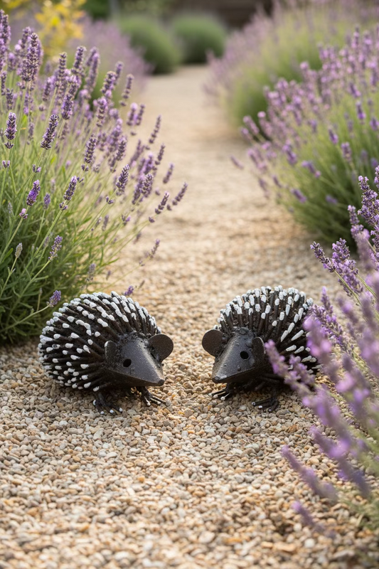 Recycled Metal Hedgehogs - Set of Two