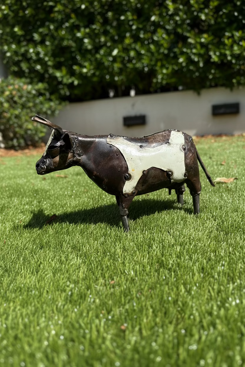 Recycled Metal Cow