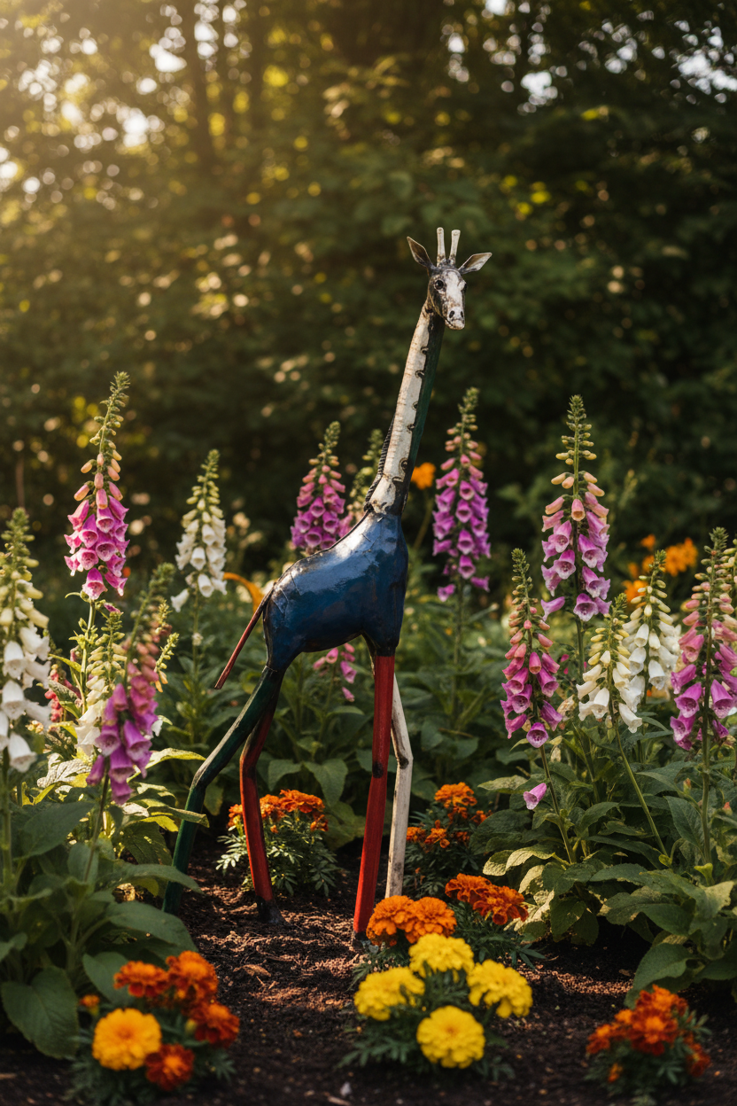 Recycled Metal Giraffe